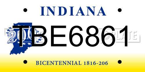 TBE6861 Indiana License Plate