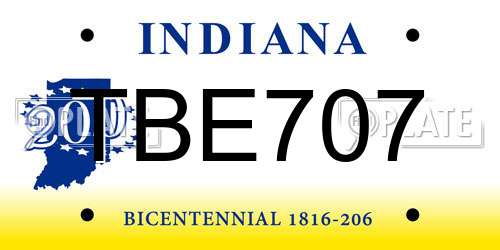TBE707 Indiana License Plate