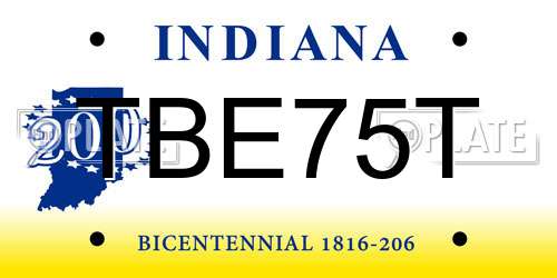 TBE75T Indiana License Plate