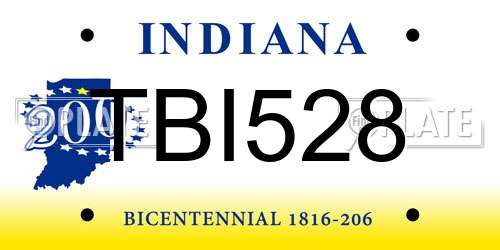 TBI528 Indiana License Plate
