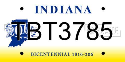 TBT3785 Indiana License Plate