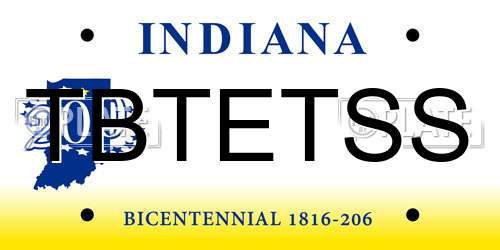 TBTETSS Indiana License Plate