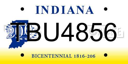 TBU4856 Indiana License Plate
