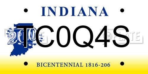 TC0Q4S Indiana License Plate