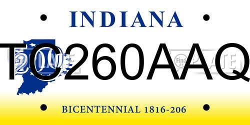 TC260AAQ Indiana License Plate