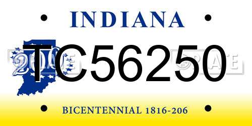 TC56250 Indiana License Plate