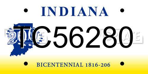 TC56280 Indiana License Plate
