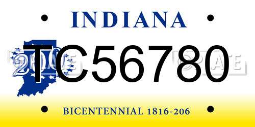 TC56780 Indiana License Plate