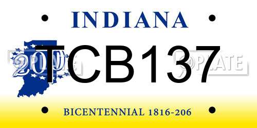 TCB137 Indiana License Plate