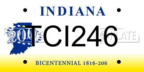 TCI246 Indiana License Plate