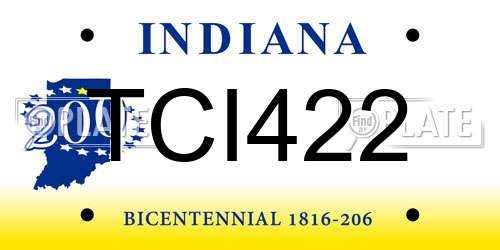 TCI422 Indiana License Plate