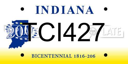 TCI427 Indiana License Plate
