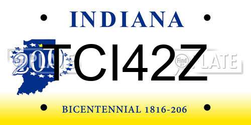 TCI42Z Indiana License Plate