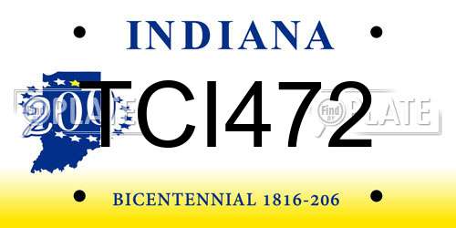 TCI472 Indiana License Plate