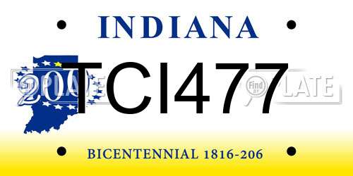 TCI477 Indiana License Plate