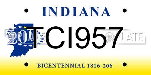 TCI957 Indiana License Plate