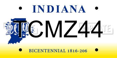 TCMZ44 Indiana License Plate