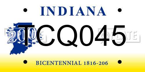 TCQ045 Indiana License Plate