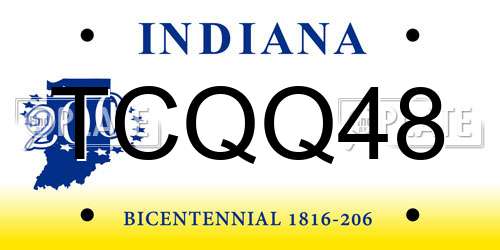 TCQQ48 Indiana License Plate