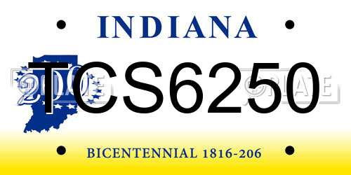 TCS6250 Indiana License Plate