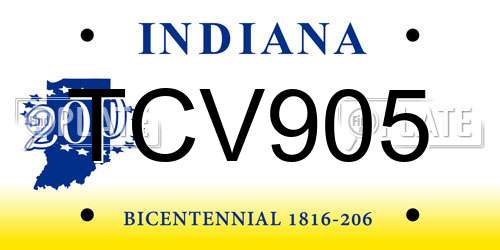 TCV905 Indiana License Plate
