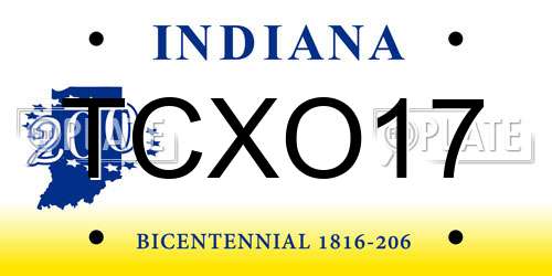 TCXO17 Indiana License Plate