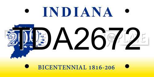 TDA2672 Indiana License Plate