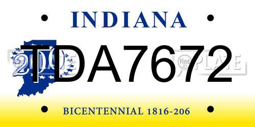TDA7672 Indiana License Plate