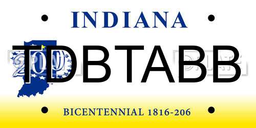 TDBTABB Indiana License Plate
