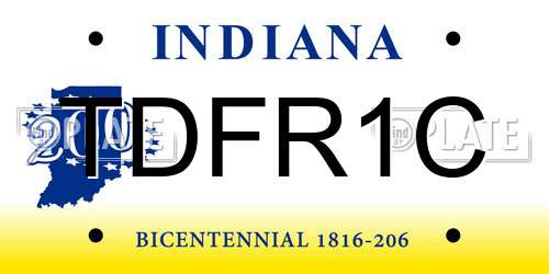 TDFR1C Indiana License Plate