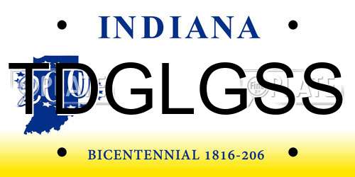 TDGLGSS Indiana License Plate