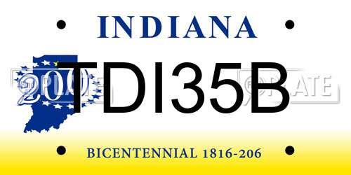 TDI35B Indiana License Plate