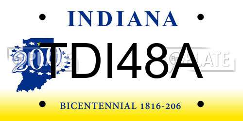 TDI48A Indiana License Plate