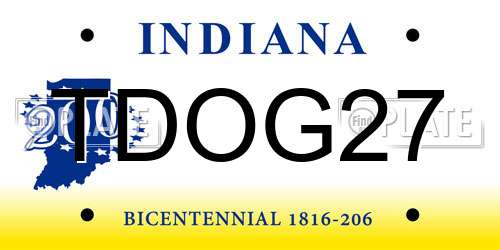 TDOG27 Indiana License Plate