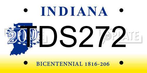 TDS272 Indiana License Plate