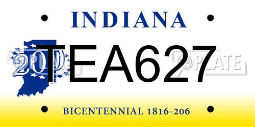 TEA627 Indiana License Plate