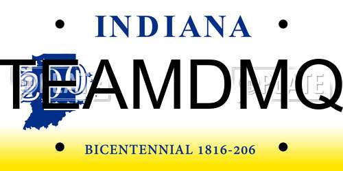 TEAMDMQ Indiana License Plate