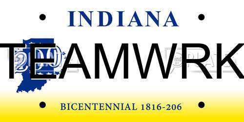 TEAMWRK Indiana License Plate