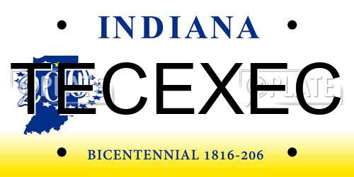 TECEXEC Indiana License Plate