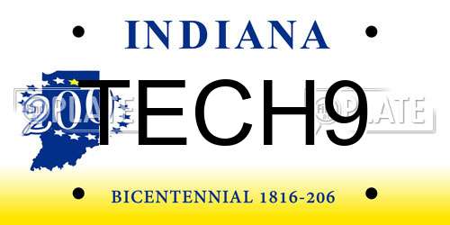 TECH9 Indiana License Plate