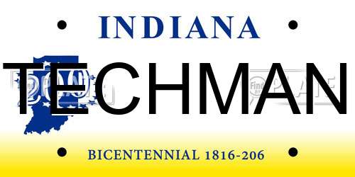 TECHMAN Indiana License Plate