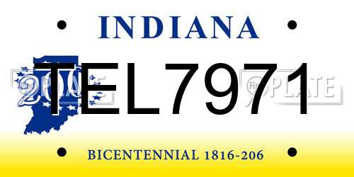 TEL7971 Indiana License Plate