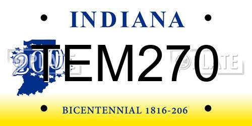 TEM270 Indiana License Plate