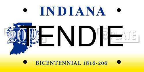 TENDIE Indiana License Plate