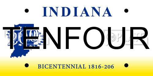 TENFOUR Indiana License Plate
