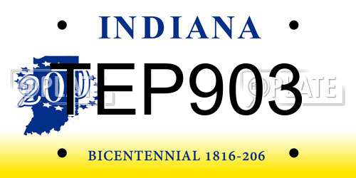 TEP903 Indiana License Plate