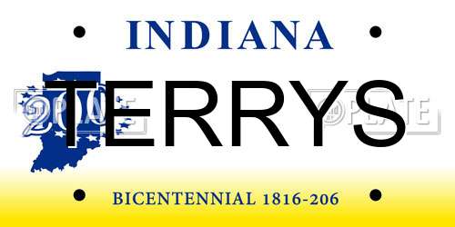 TERRYS Indiana License Plate