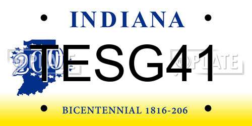 TESG41 Indiana License Plate