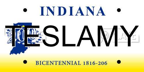 TESLAMY Indiana License Plate