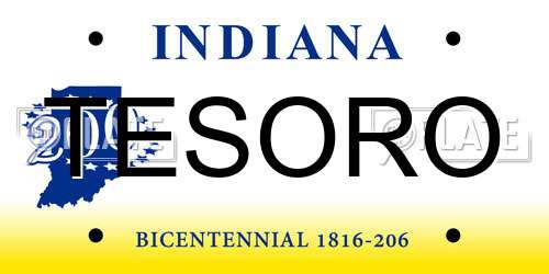 TESORO Indiana License Plate